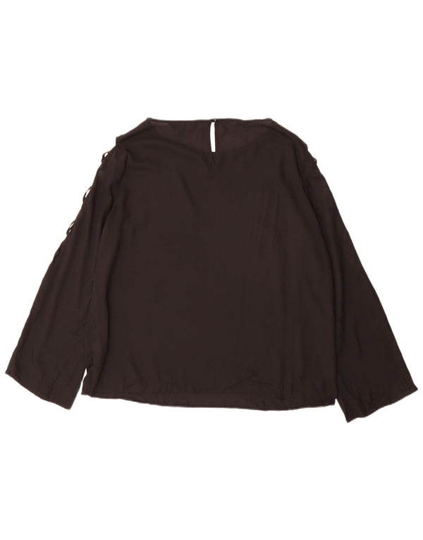 Lipsy Blusa de manga larga para mujer UK 46 Large Poliéster negro