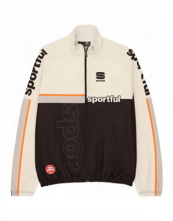 Sportful Hombre Chaqueta De Chándal Con Gráfico XL Blanco Colorblock Poliéster