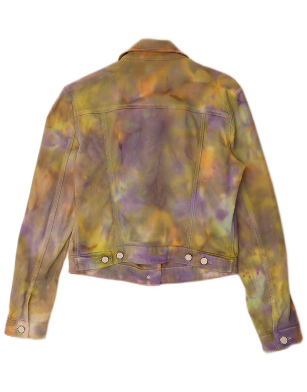 Hugo Boss Chaqueta vaquera para mujer UK 10 Small Multicolor Tie Dye Algodón