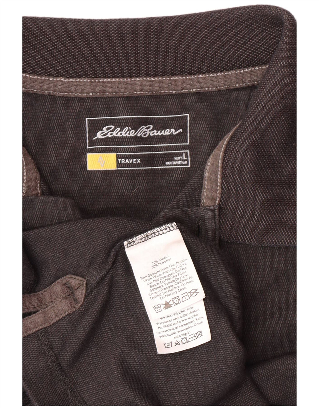 EDDIE BAUER Polo para hombre de algodón gris grande