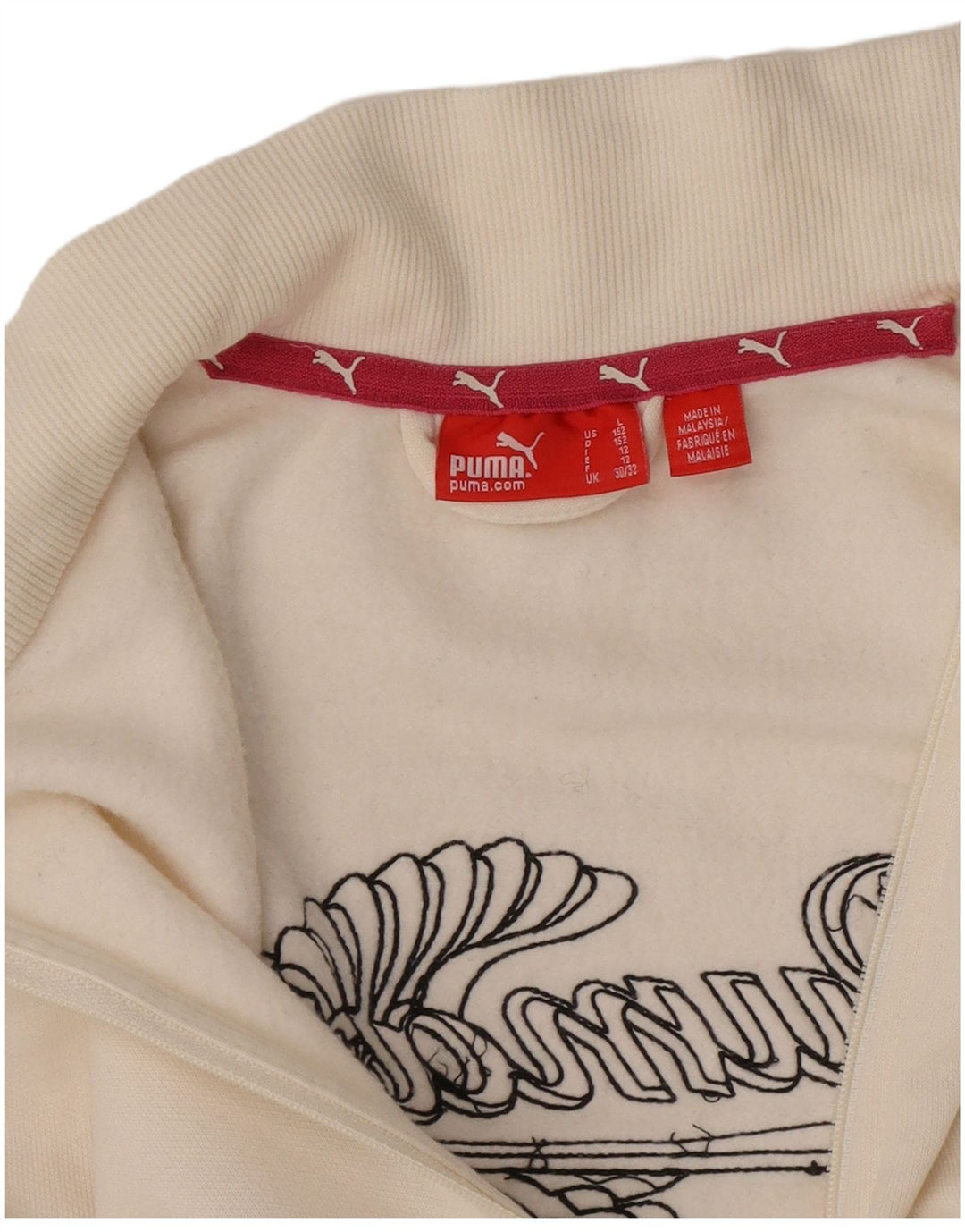 Puma - Chaqueta de chándal gráfica para niña, 11-12 años, color blanco