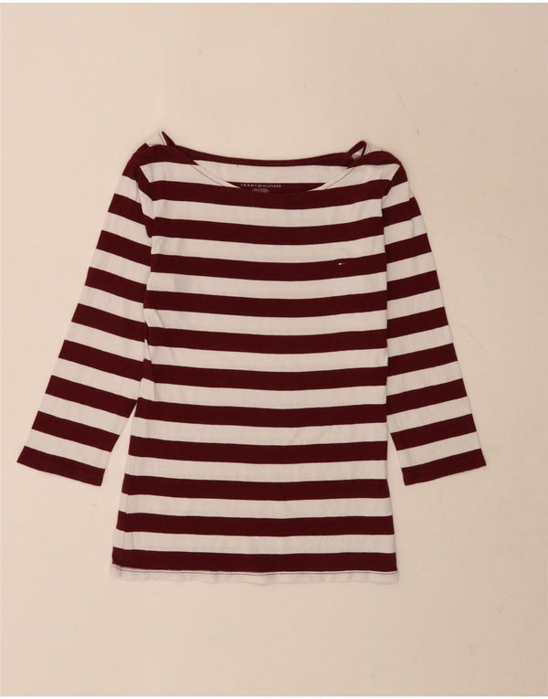 Tommy Hilfiger Top regular para mujer manga 3/4 UK 8 Small White Stripes