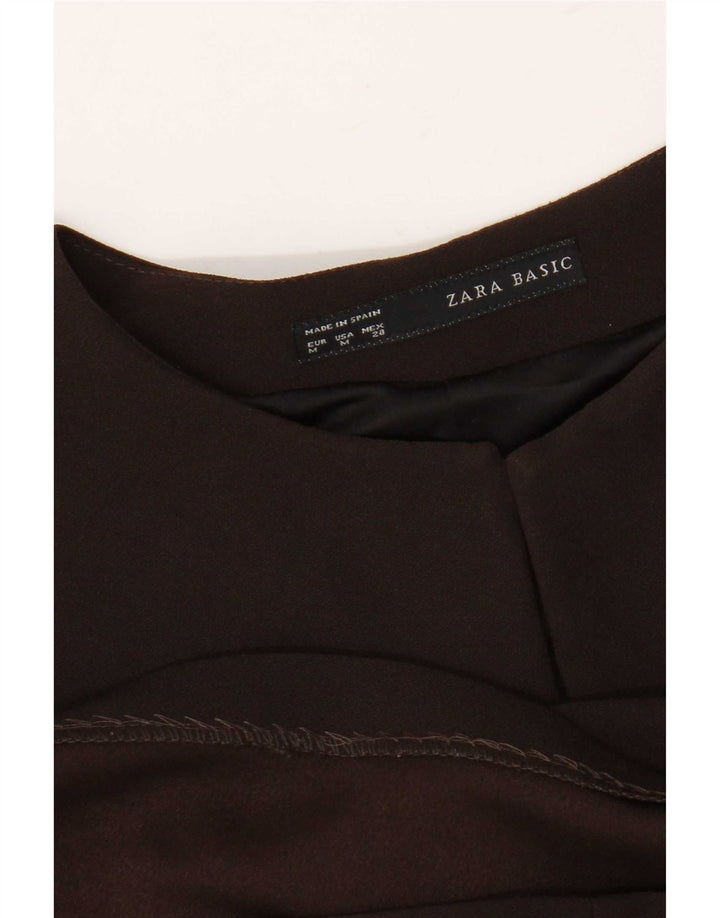Zara Mujer Vestido Recto De Manga Larga UK 44 Mediano Negro
