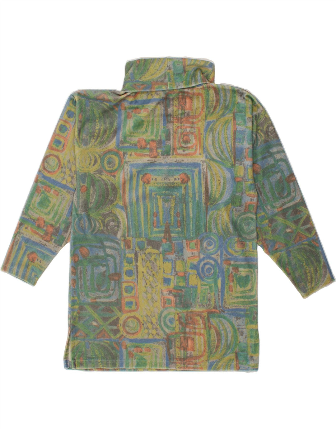 VINTAGE Mujer Oversize Top Manga Larga EU 36 Pequeño Multicolor