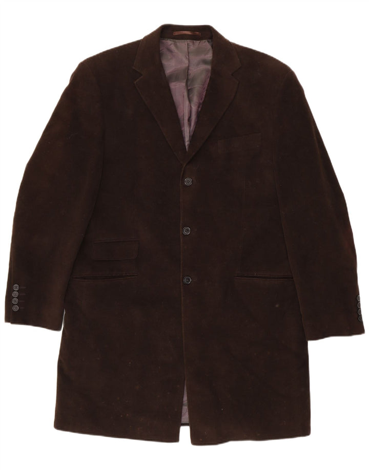 French Connection Abrigo para hombre UK 40 Grande Algodón marrón