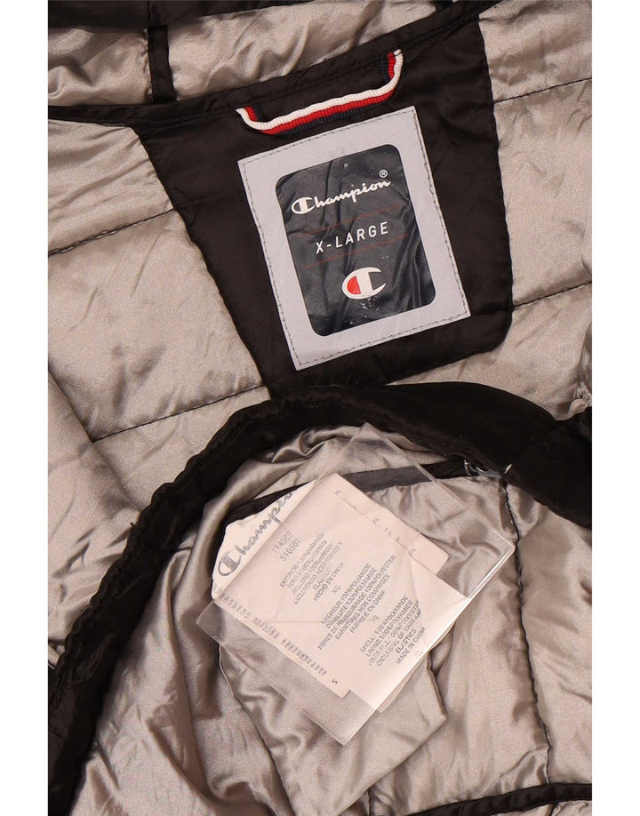 Champion Chaqueta Acolchada Con Capucha Mujer UK 40 XL Poliamida Negra