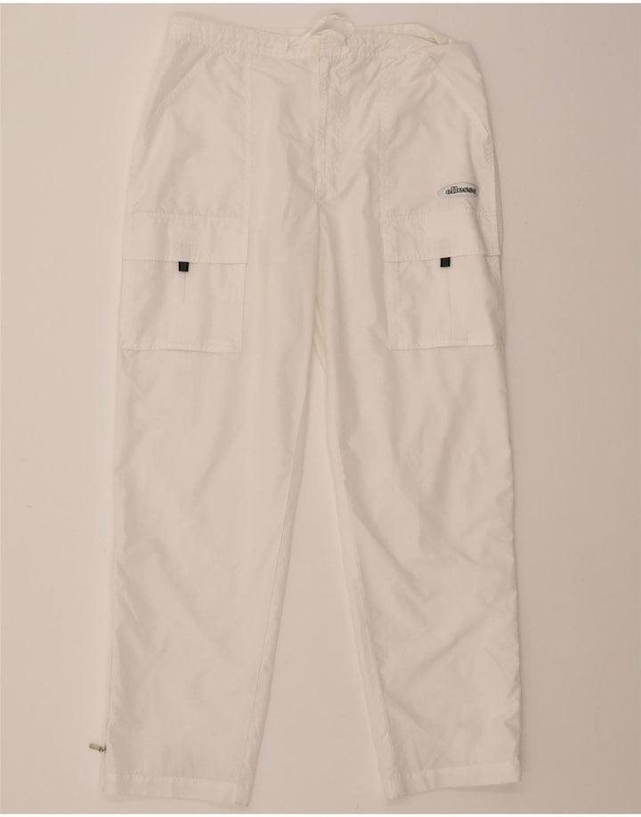 ELLESSE Womens Straight Cargo Trousers UK 12  Medium W30 L29 White Vintage Ellesse and Second-Hand Ellesse from Messina Hembry 