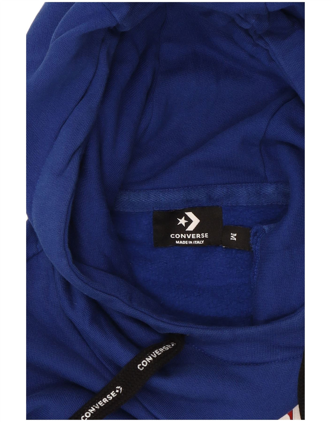 CONVERSE Mens Graphic Hoodie Jumper Medium Blue Cotton