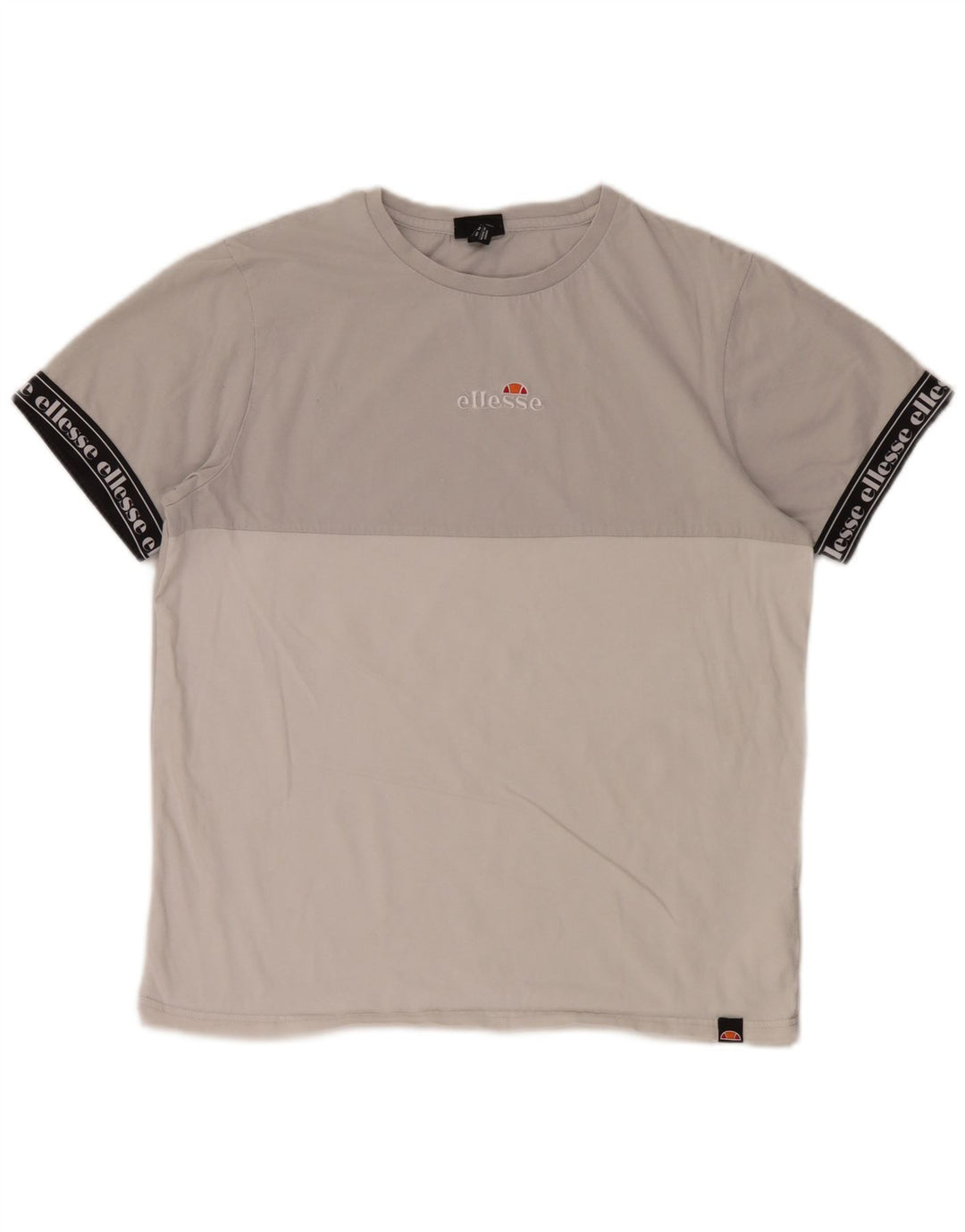 Ellesse Hombre Camiseta gráfica Top Algodón color block gris medio