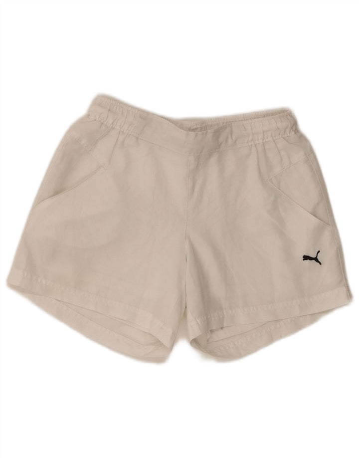 PUMA Pantalones cortos deportivos para mujer UK 10 Small White