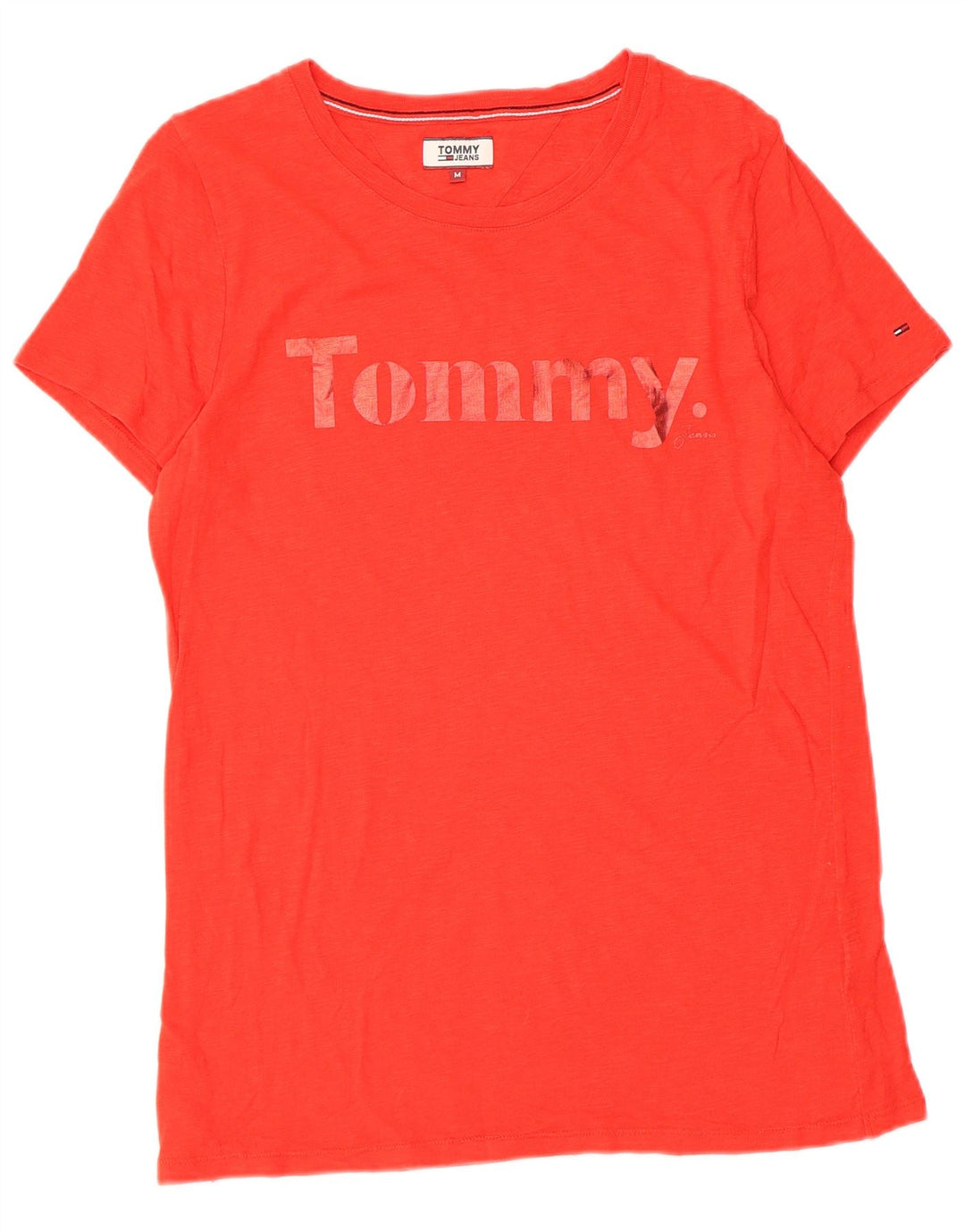Tommy Hilfiger Camiseta gráfica para mujer Top UK 12 Medium Red