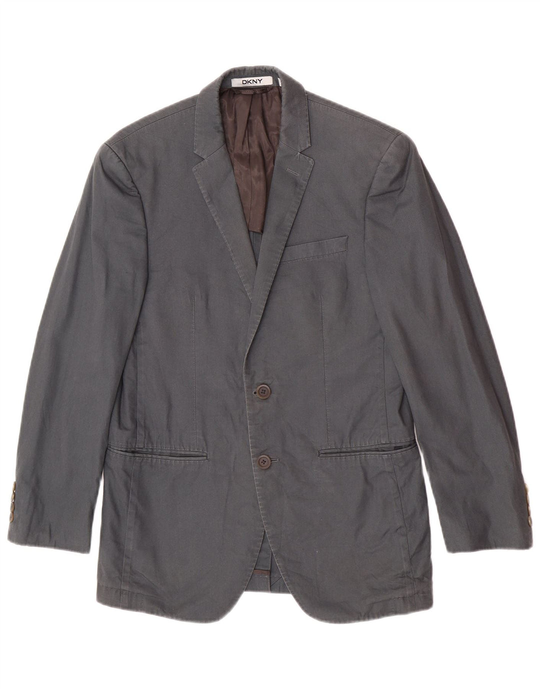 Dkny Chaqueta tipo blazer de 2 botones para hombre UK 36 Small Grey Cotton