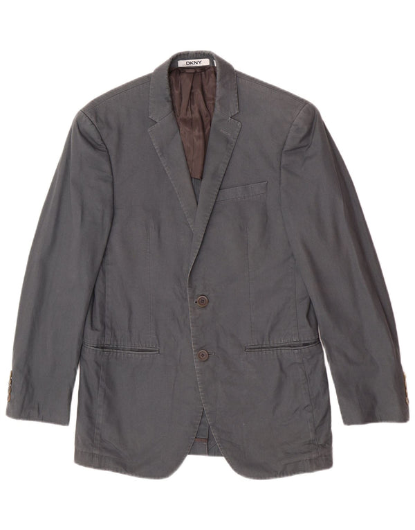 Dkny Chaqueta tipo blazer de 2 botones para hombre UK 36 Small Grey Cotton