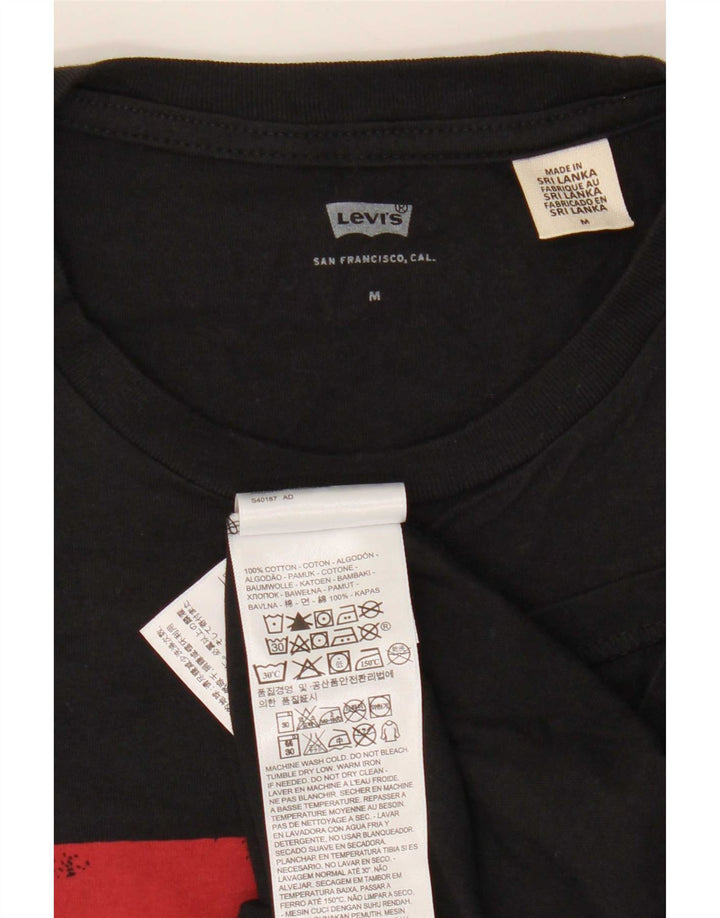 Levi's Camiseta gráfica para hombre Top Medium Black Cotton