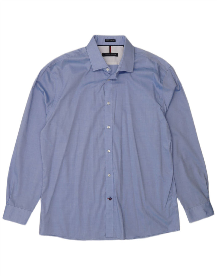 Tommy Hilfiger Camisa Slim Fit para Hombre Talla 16 Grande Azul