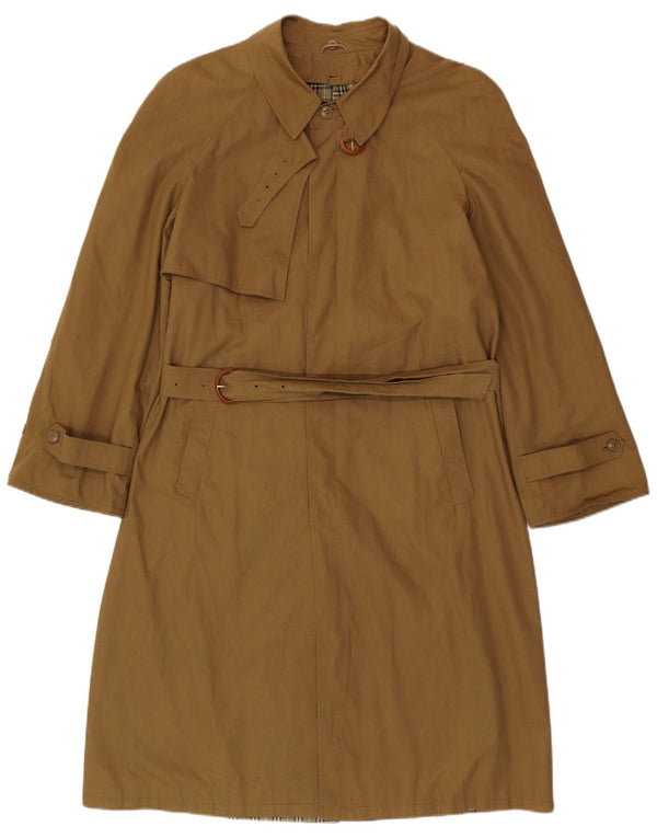 MICHELI Mens Trench Coat IT 48 Medium Brown Cotton