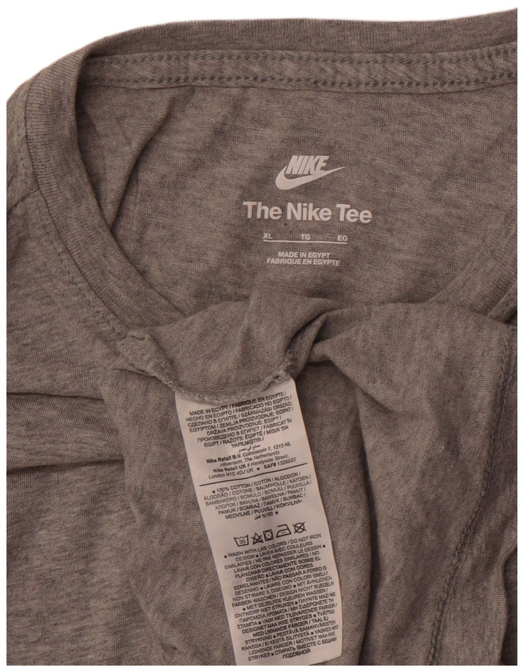 Camiseta NIKE Hombre Top XL Gris Algodón