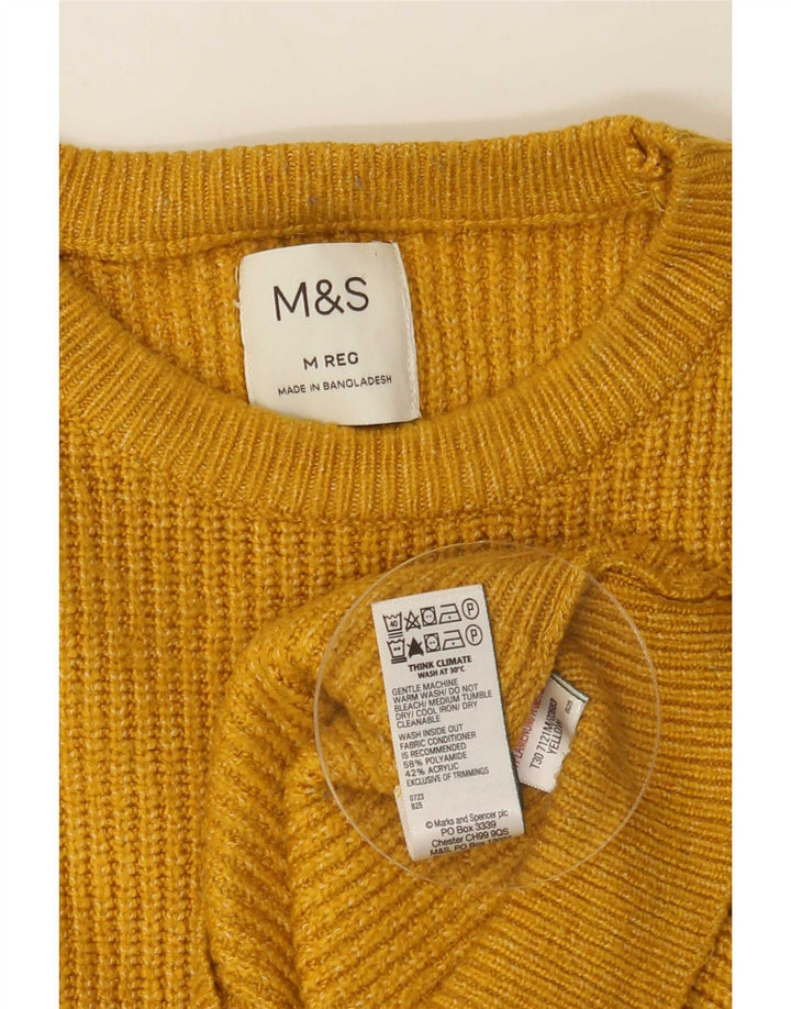 Marks & Spencer Jersey De Cuello Redondo Para Hombre Poliamida Amarillo Medio