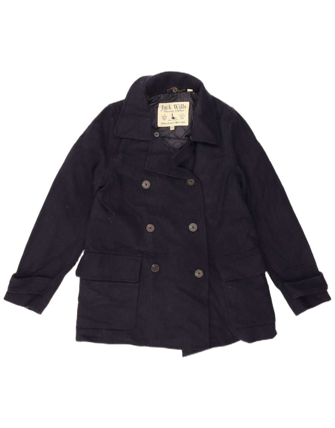 Jack Wills Chaquetón para mujer UK 40 Lana azul marino mediana