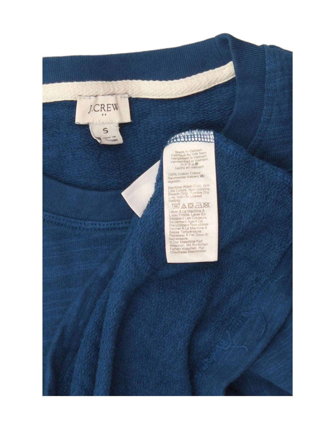 J. CREW Womens Oversized Sweatshirt Jumper UK 10 Small Blue Flecked Cotton Vintage J. Crew and Second-Hand J. Crew from Messina Hembry 