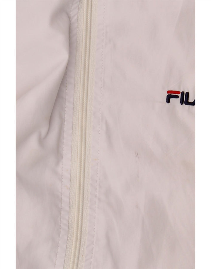 Fila Mens Chándal Top Chaqueta Grande Poliéster Blanco