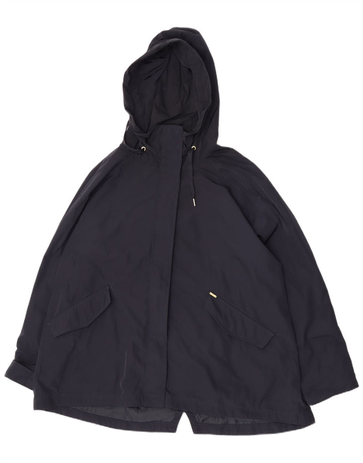 Abrigo cortavientos con capucha extragrande para mujer Joules UK 40 XL Azul marino