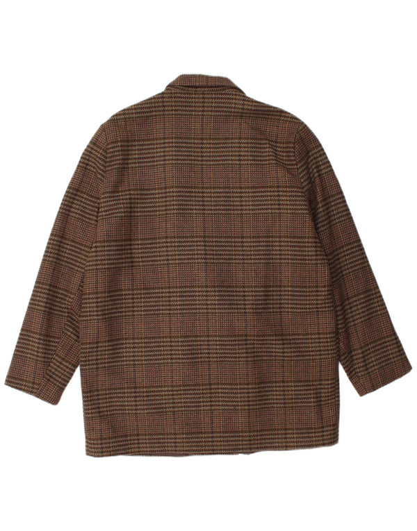 ETAM Chaqueta Blazer de Doble Botonadura para Mujer US 16 2XL Marrón Check Acrílico