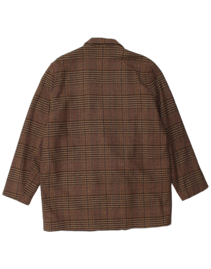 ETAM Chaqueta Blazer de Doble Botonadura para Mujer US 16 2XL Marrón Check Acrílico