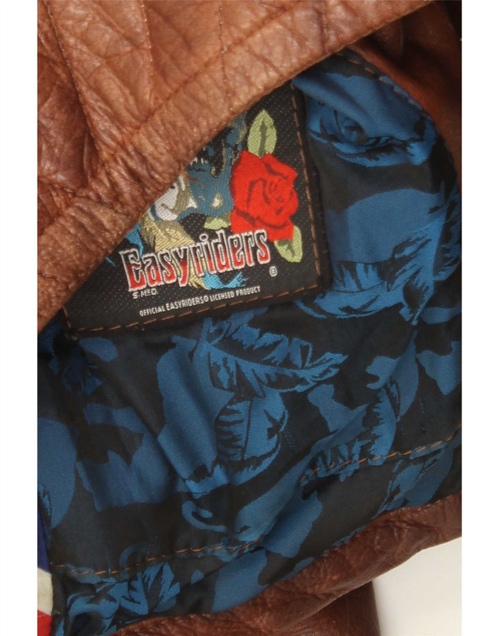 Easyriders Chaqueta motera de cuero para hombre UK 36 Small Brown