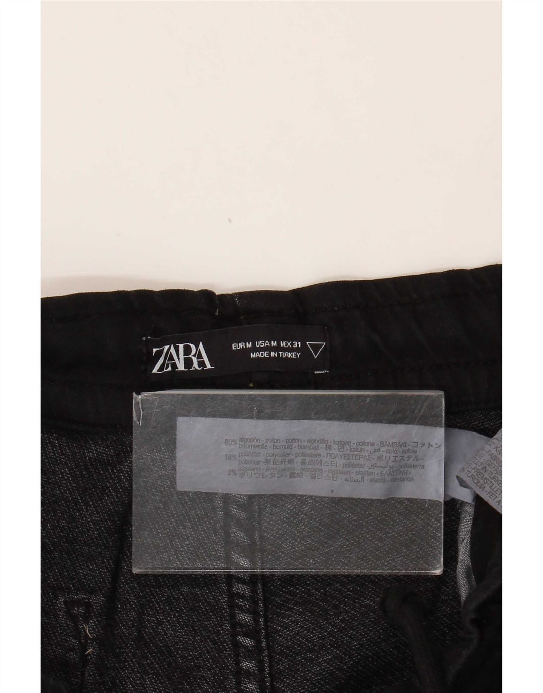 Zara Hombre Pantalones De Chándal Joggers Medium Negro Algodón