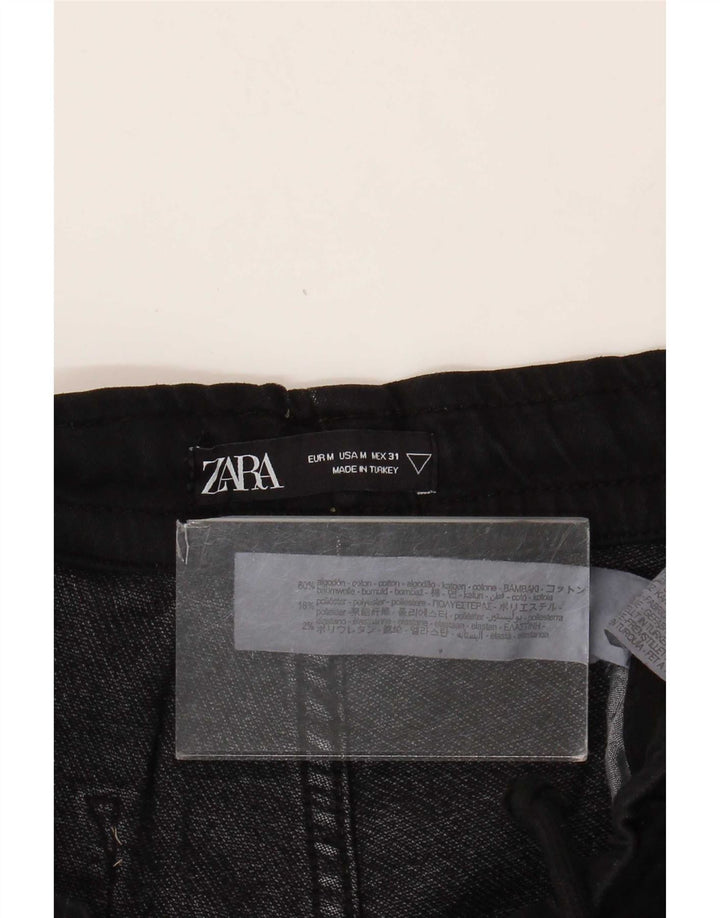 Zara Hombre Pantalones De Chándal Joggers Medium Negro Algodón