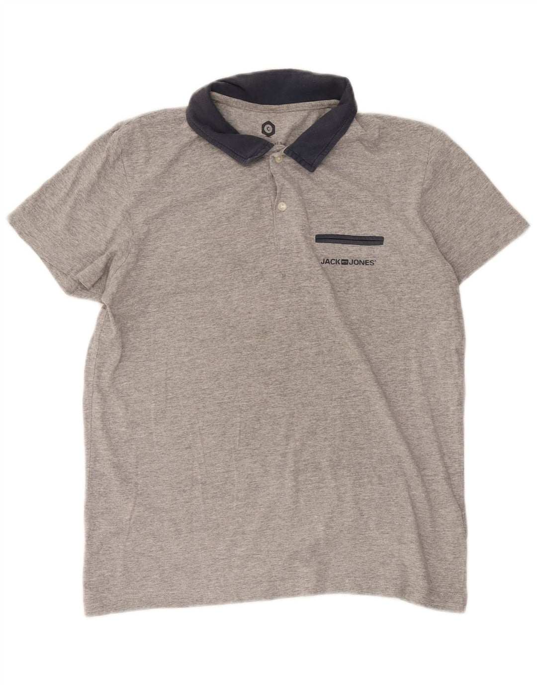 Polo Jack & Jones Hombre De Algodón Color Block Gris Medio
