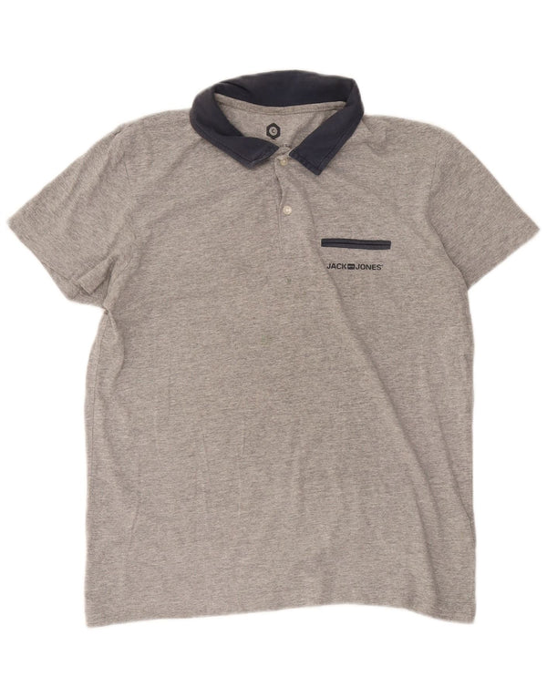 Polo Jack & Jones Hombre De Algodón Color Block Gris Medio
