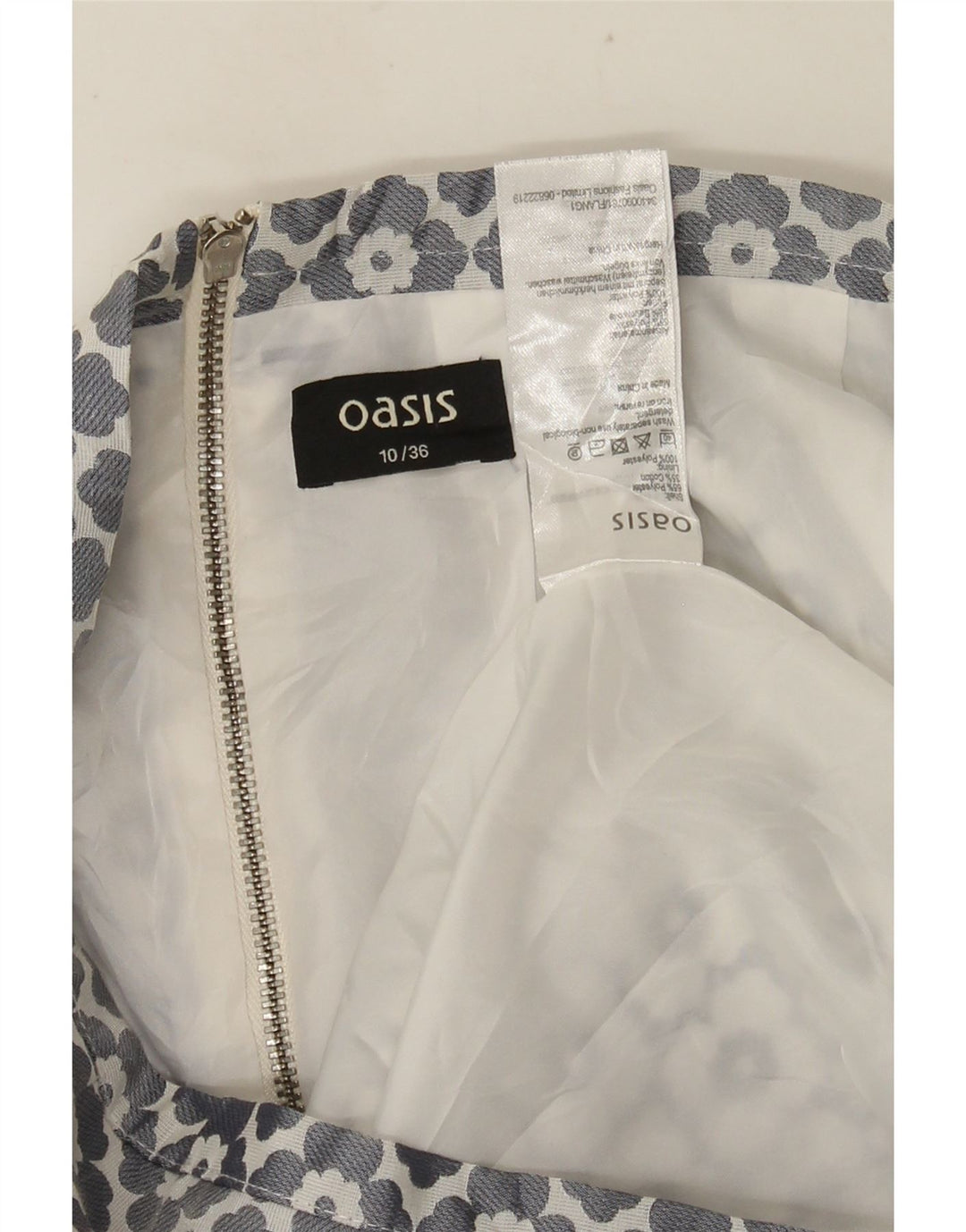 Minifalda Oasis para mujer UK 10 Small W28 Poliéster floral gris