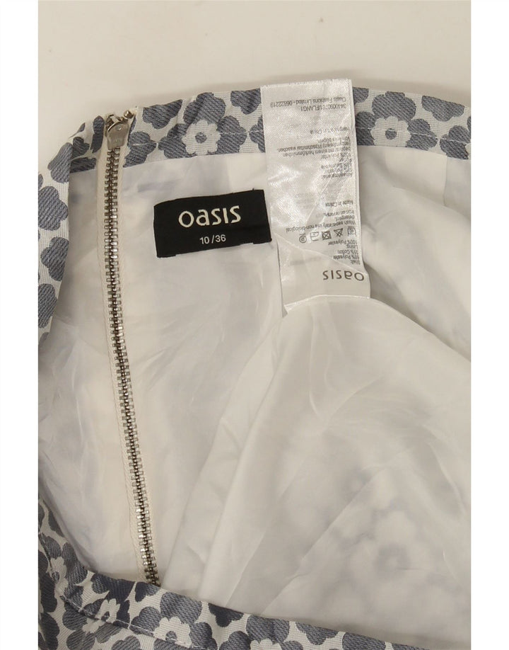 Minifalda Oasis para mujer UK 10 Small W28 Poliéster floral gris
