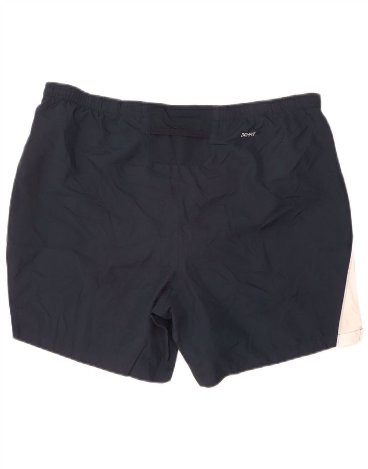 Pantalones cortos deportivos Nike Dri Fit para hombre Poliéster color block azul marino mediano