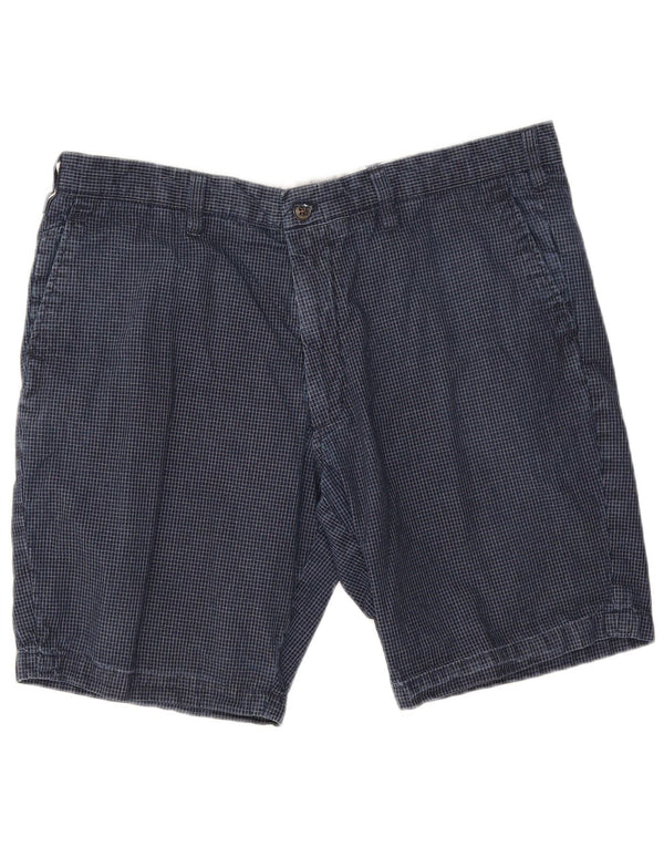 Marks & Spencer Pantalones cortos chinos para hombre W38 XL Algodón a cuadros azul marino