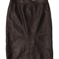 VINTAGE Womens Midi Leather Skirt W32 Large  Black Vintage Vintage and Second-Hand Vintage from Messina Hembry 