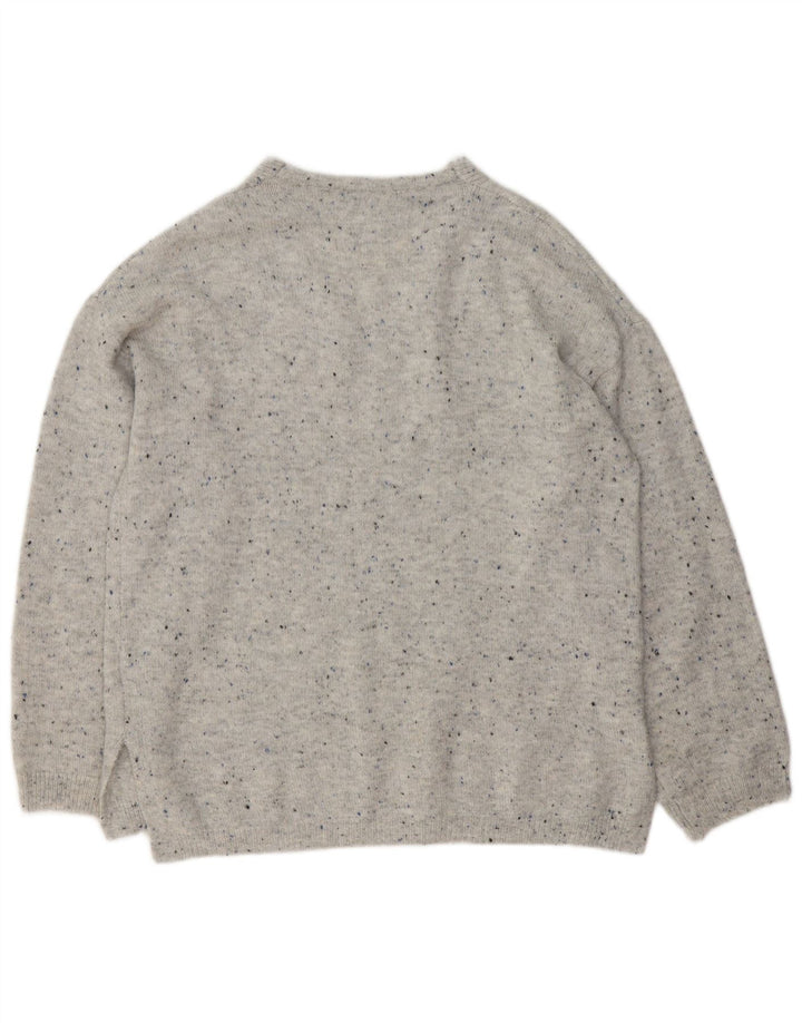 Marks & Spencer Suéter tipo jersey con cuello en V para mujer UK 44 Gris medio moteado
