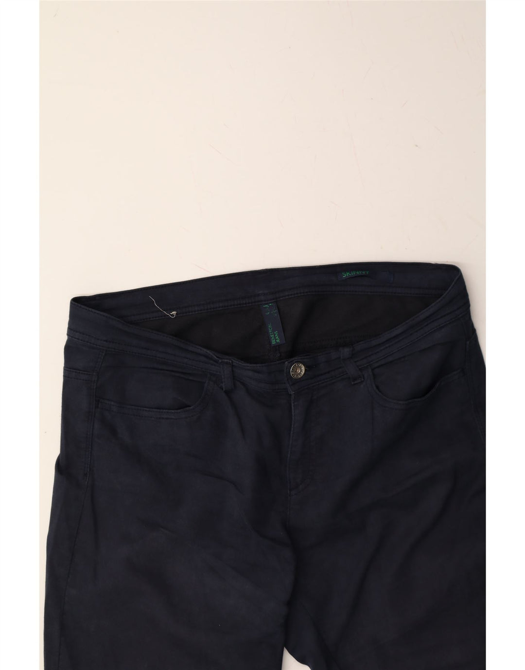 BENETTON Womens Skinny Jeans W34 L30 Navy Blue Vintage Benetton and Second-Hand Benetton from Messina Hembry 