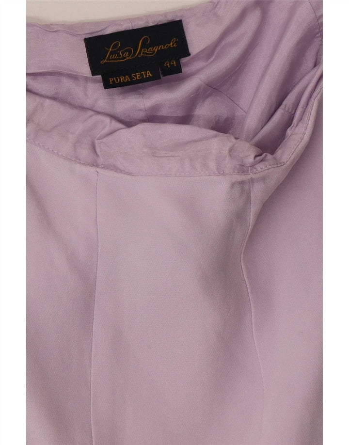 Luisa Spagnoli Falda con volantes para mujer IT 44 Medium W30 Seda morada