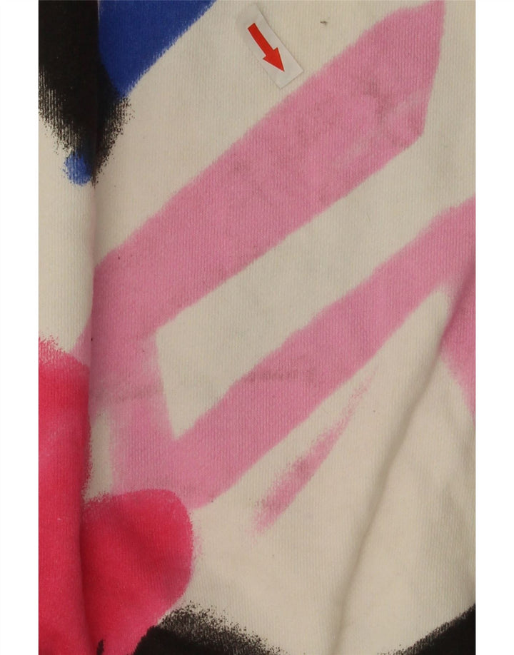 Zara Mujer Gráfico Sudadera De Gran Tamaño Jersey Reino Unido 44 Mediano Blanco Floral