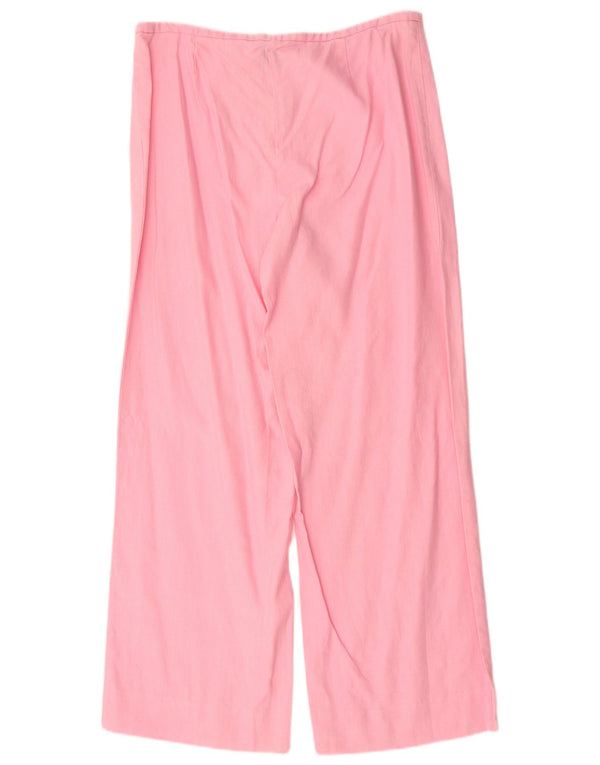 Olsen Pantalones Casuales de Pierna Ancha y Cintura Alta para Mujer UK 40 Large W34 L31 Rosa