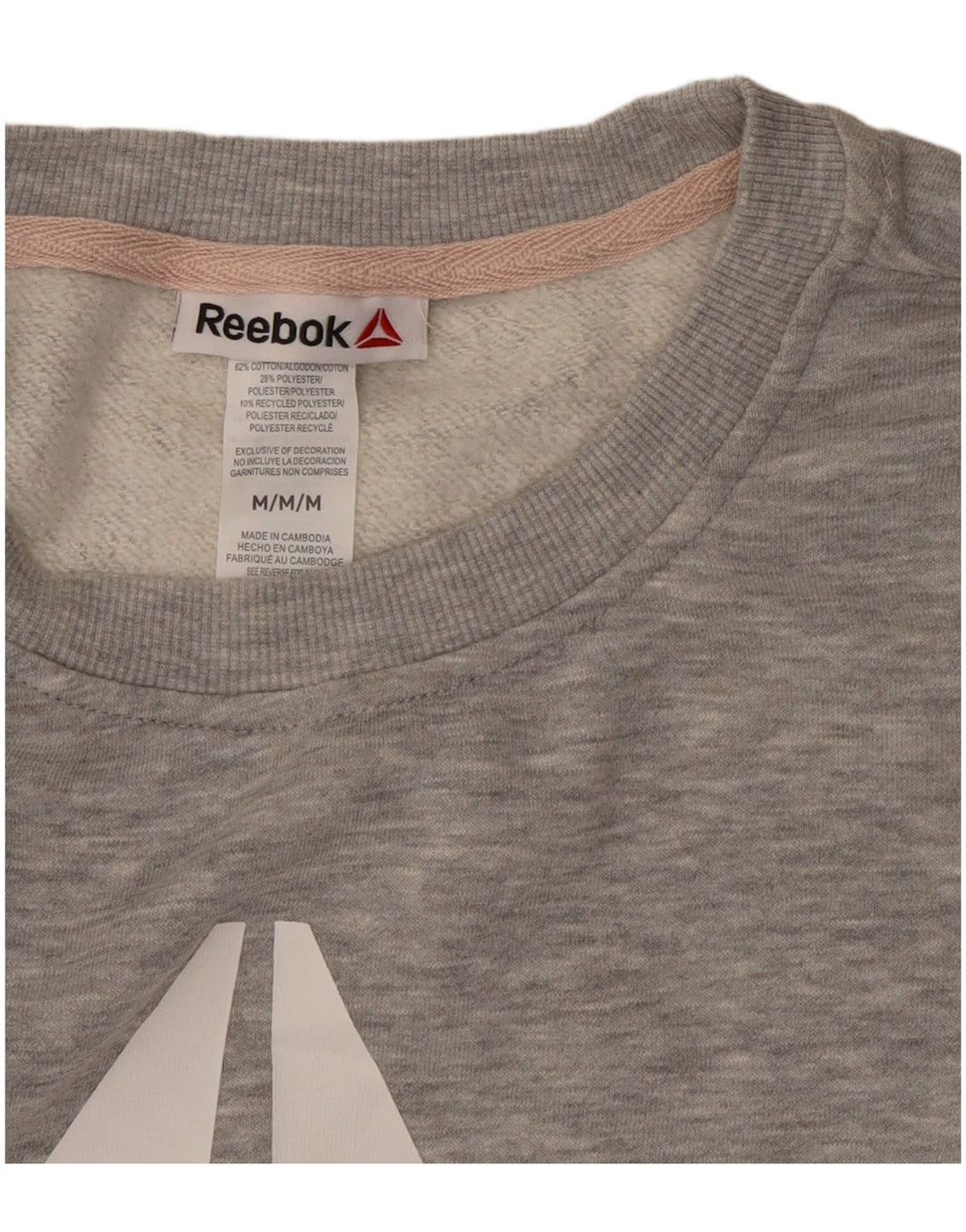 Reebok - Sudadera gráfica para mujer (talla 40), color gris medio