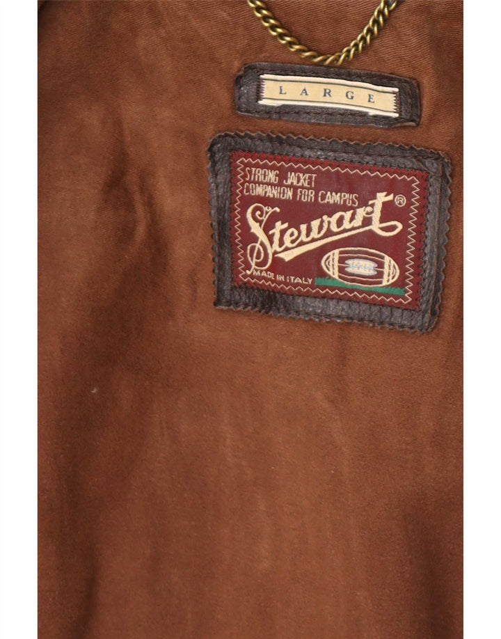 Stewart Chaqueta de cuero para hombre UK 40 Large Brown