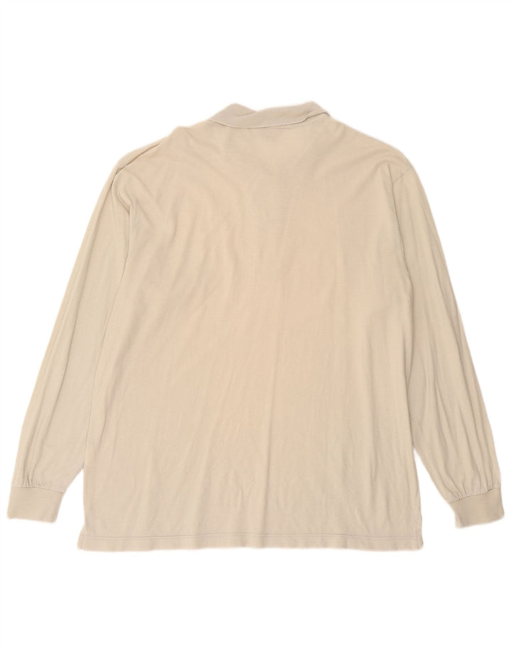 SERGIO TACCHINI Polo de manga larga para hombre IT 52 Large Algodón blanco roto