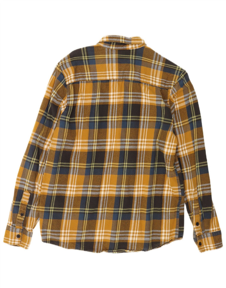Volcom Camisa de franela de ajuste moderno de algodón a cuadros multicolores grandes para hombre
