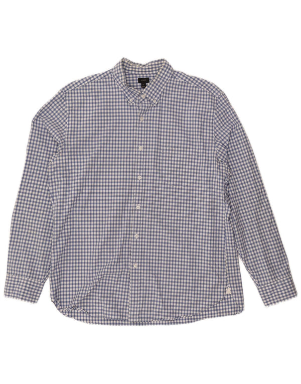 J. CREW Camisa para hombre XL Algodón a cuadros azules