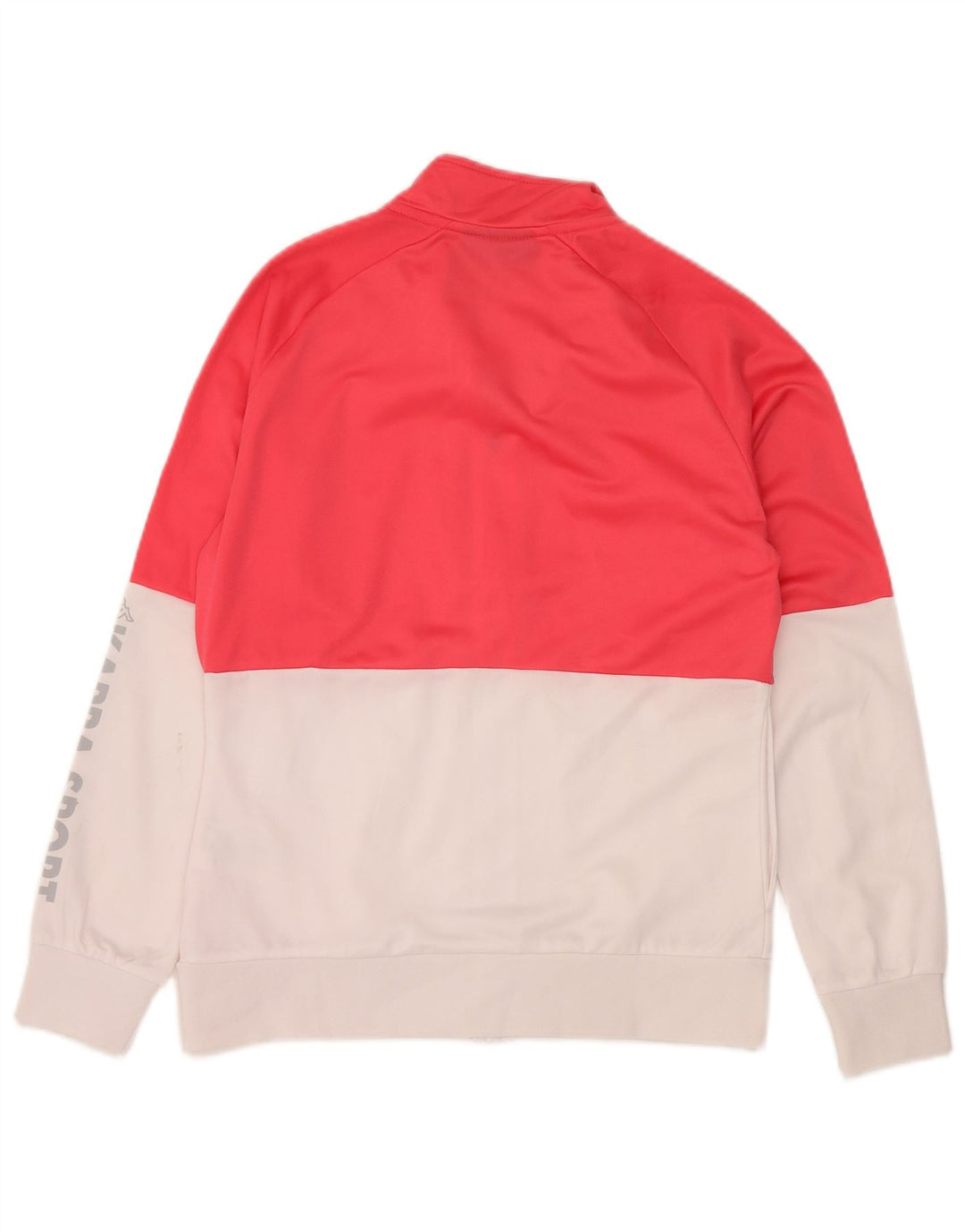 Kappa Mujer Gráfico Chándal Top Chaqueta UK 40 Grande Rojo Colorblock