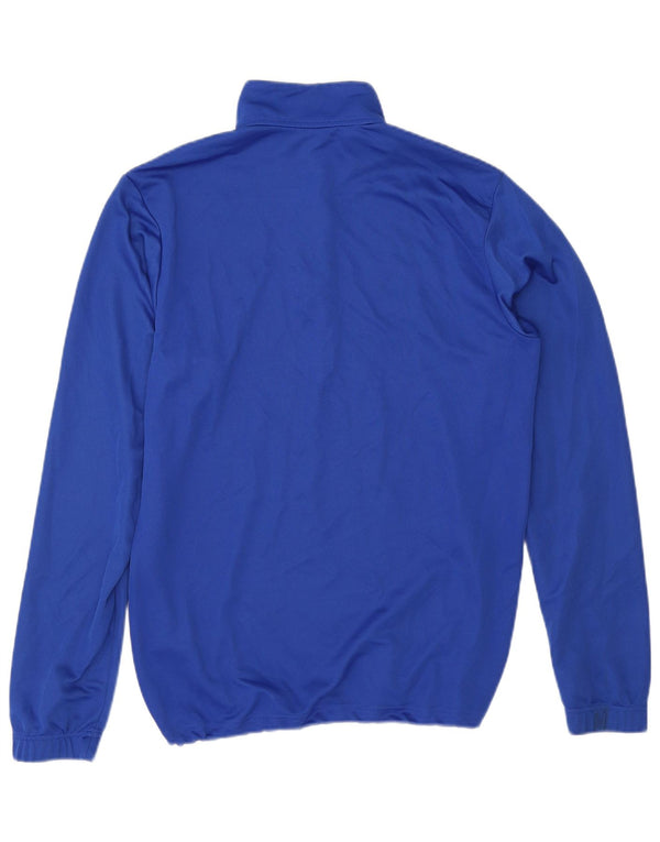 Adidas Hombre Leeds United FC Zip Neck Graphic Top Manga Larga Azul Medio